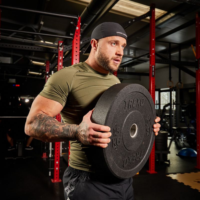 Obciążenie bumperowe olimpijskie XTREXO TRX-BMP015 15 kg czarne 4