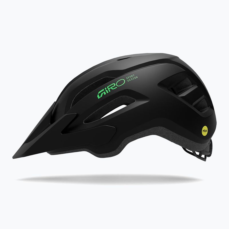 Kask rowerowy dziecięcy Giro Fixture II MIPS matte black/vivid green 2
