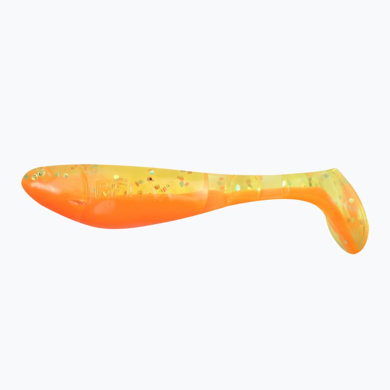 Przynęta gumowa Relax Kopyto 2.5 Laminated 4 szt. orange chartreuse/hologram glitter