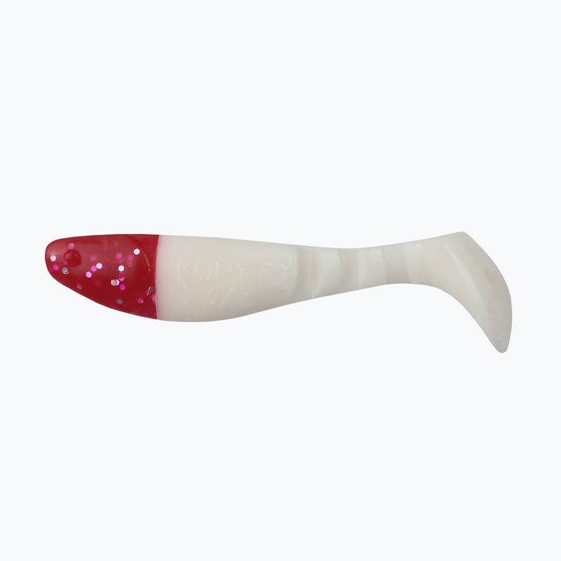 Przynęta gumowa Relax Kopyto 3 Head 4 szt. white red/silver glitter