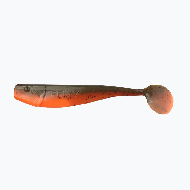 Przynęta gumowa Relax Kingshad 4 Laminated 4 szt. olive/black glitter/orange
