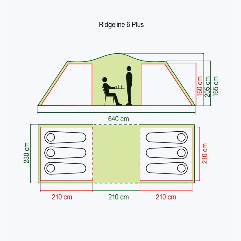 Namiot kempingowy 6-osobowy Coleman Ridgeline 6 Plus green 2
