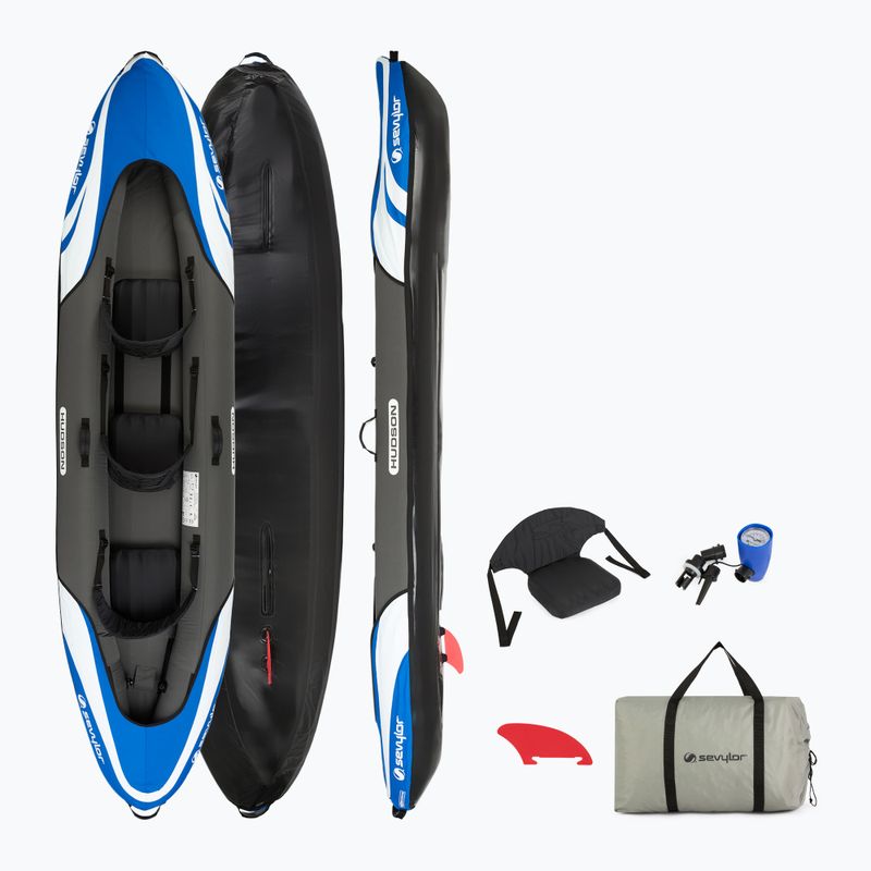 Kajak pompowany 3-osobowy Sevylor Hudson 374 cm blue/grey