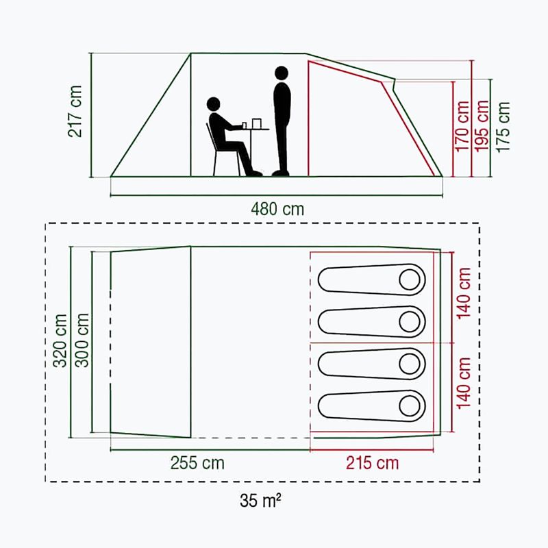 Namiot kempingowy 4-osobowy Coleman Mackenzie Blackout 4 green 2