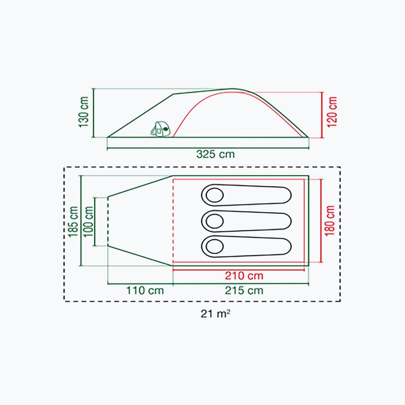 Namiot kempingowy 2-osobowy Coleman Darwin 2+ green/black 2