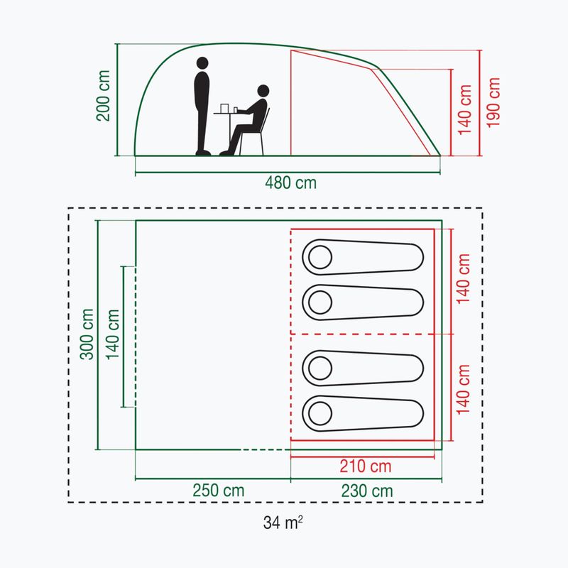 Namiot kempingowy 4-osobowy Coleman Vespucci 4 brown 2