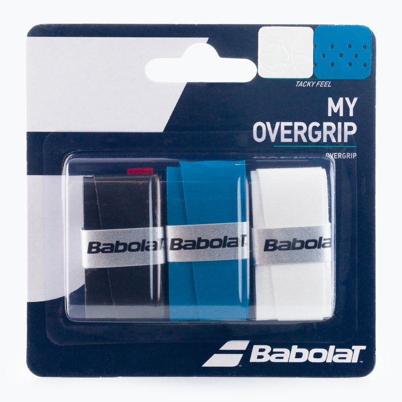 Owijki do rakiet tenisowych Babolat My Overgrip 3 szt. black/blue/white