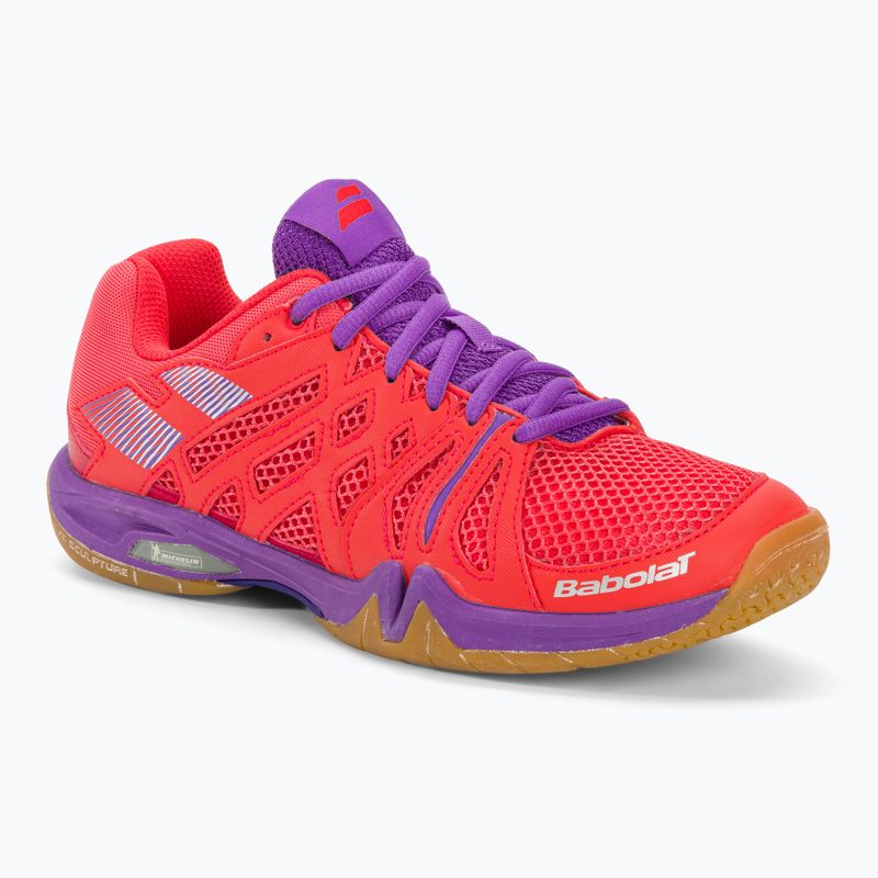 Buty do badmintona damskie Babolat 18 Shadow Team W pink/purple