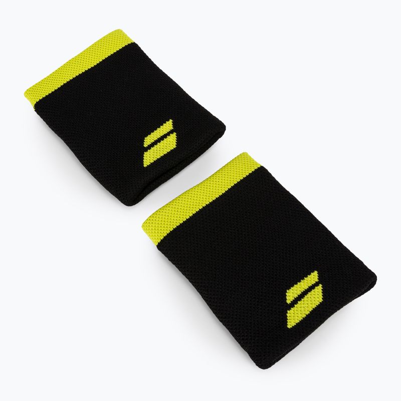 Frotki na nadgarstek Babolat Logo Jumbo Wristband 2 szt. black/sulphur spring