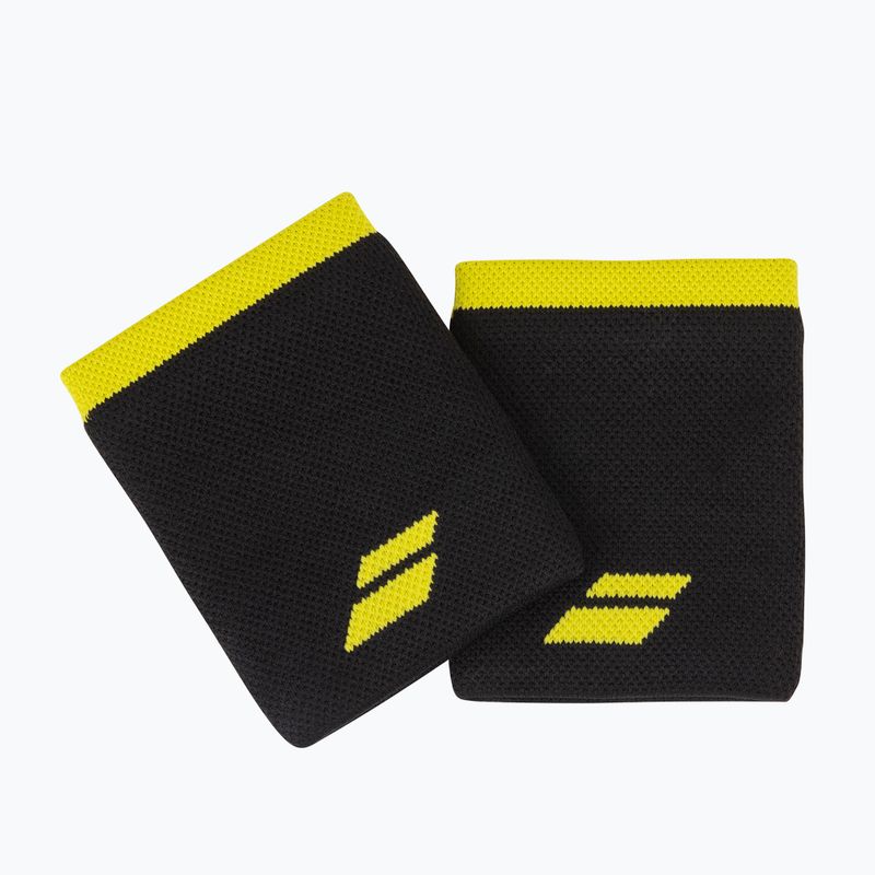 Frotki na nadgarstek Babolat Logo Jumbo Wristband 2 szt. black/sulphur spring 3