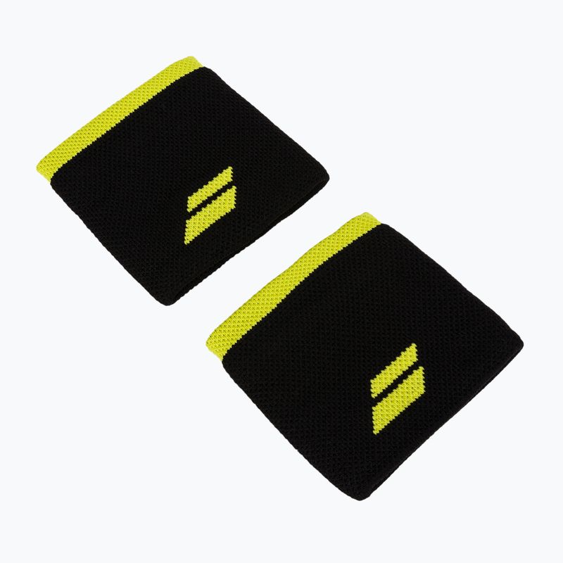 Frotki na nadgarstek Babolat Logo Wristband 2 szt. black/sulphur spring