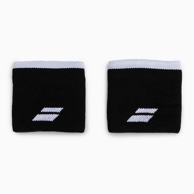 Frotki na nadgarstek Babolat Logo Wristband 2 szt. black/white 2