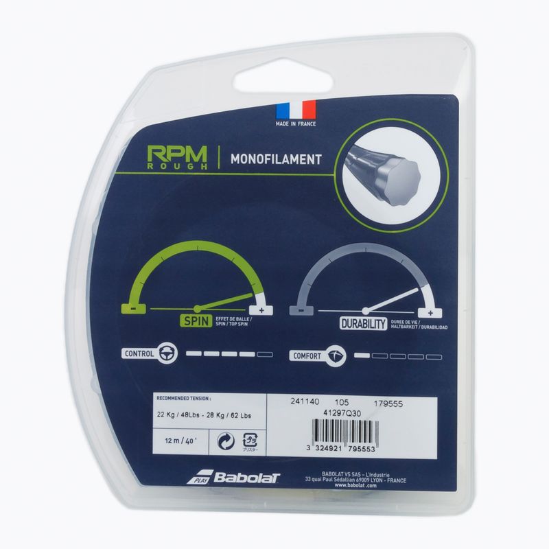 Naciąg tenisowy Babolat 12 m Rpm Rough black 2