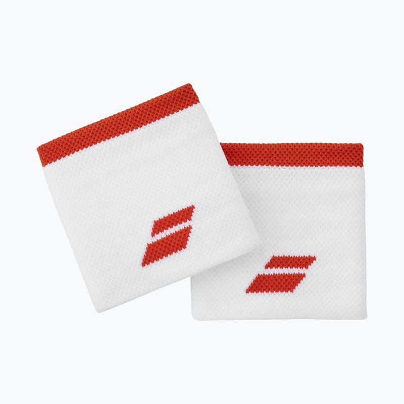 Frotki na nadgarstek Babolat Logo Wristband 2 szt. white/fiesta red 3