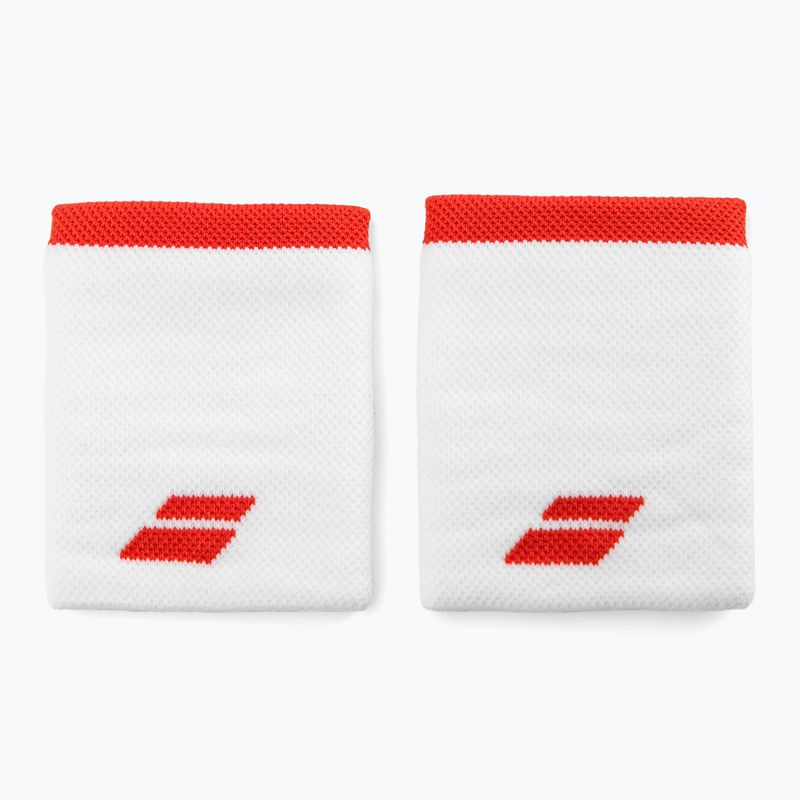 Frotki na nadgarstek Babolat Logo Jumbo Wristband 2 szt. white/fiesta red 2