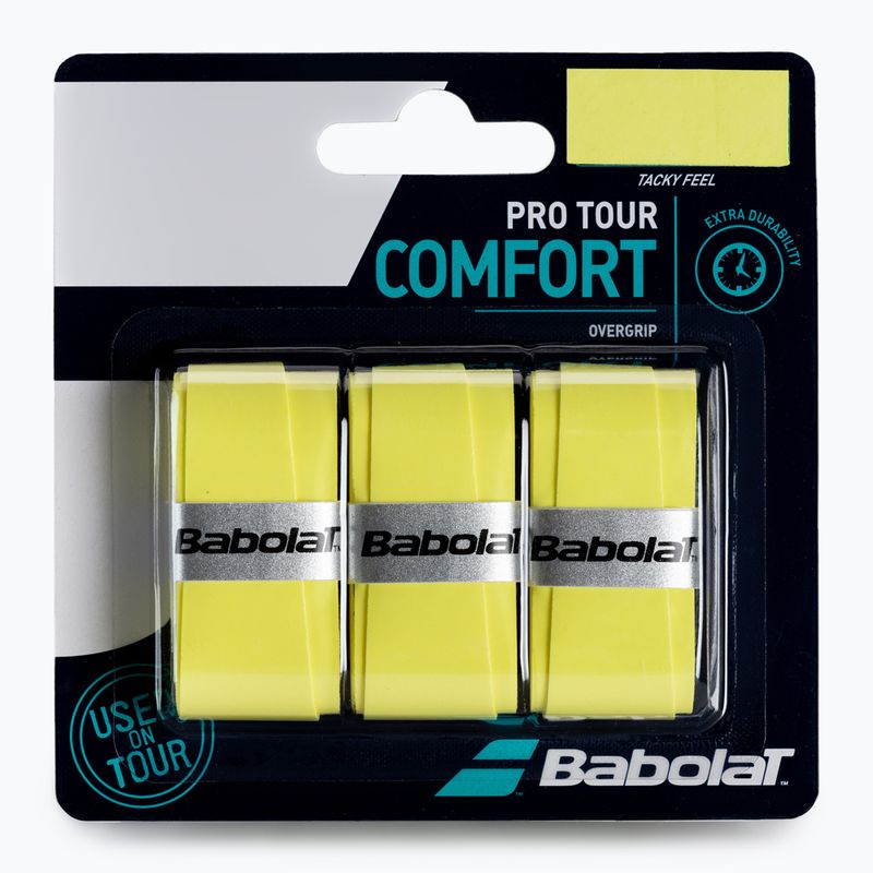 Owijki do rakiet tenisowych Babolat Pro Tour 3 szt. yellow