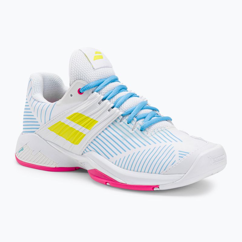 Buty do tenisa damskie Babolat 21 Propulse Fury AC W white/sulphur spring