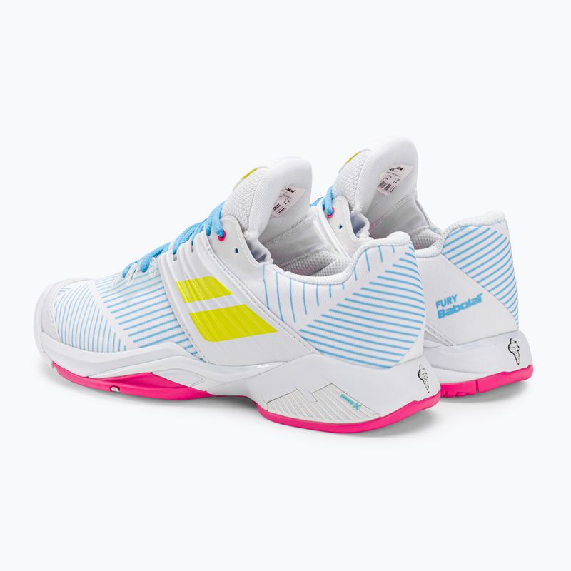 Buty do tenisa damskie Babolat 21 Propulse Fury AC W white/sulphur spring 3