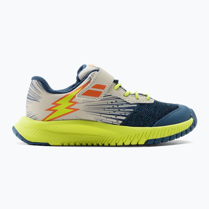 Buty do tenisa dziecięce Babolat 21 Pulsion AC Jr dark blue/sulphur spring 2