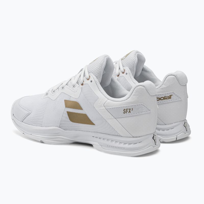Buty do tenisa damskie Babolat SFX3 AC Wimbledon W white/gold 3