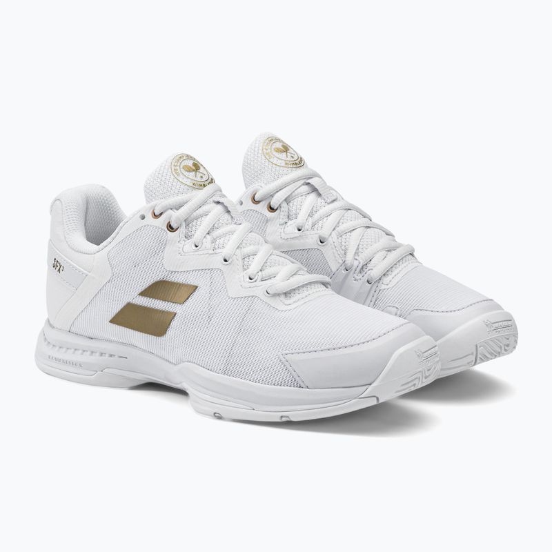 Buty do tenisa damskie Babolat SFX3 AC Wimbledon W white/gold 4