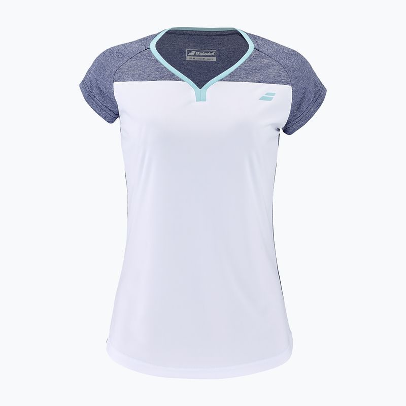 Koszulka tenisowa dziecięca Babolat Play Crew Neck Jr white/blue heather