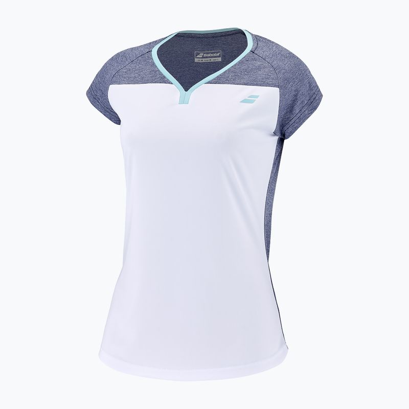 Koszulka tenisowa dziecięca Babolat Play Crew Neck Jr white/blue heather 2