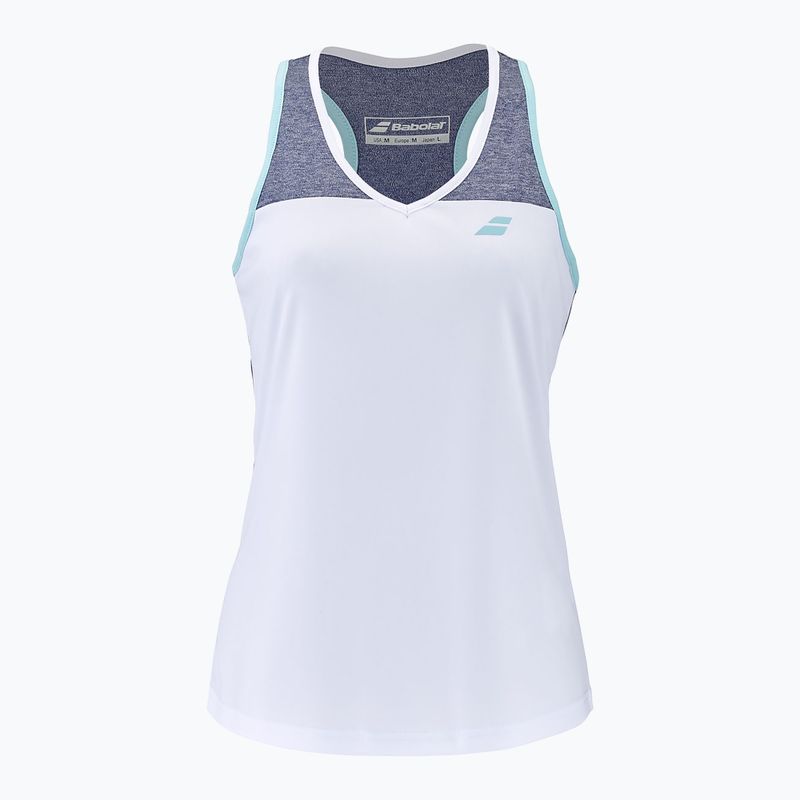 Koszulka tenisowa damska Babolat Play W white/blue heather