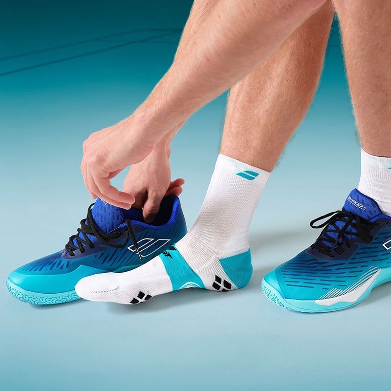 Skarpety męskie Babolat Badminton Pro Crew white/ceramic blue 3