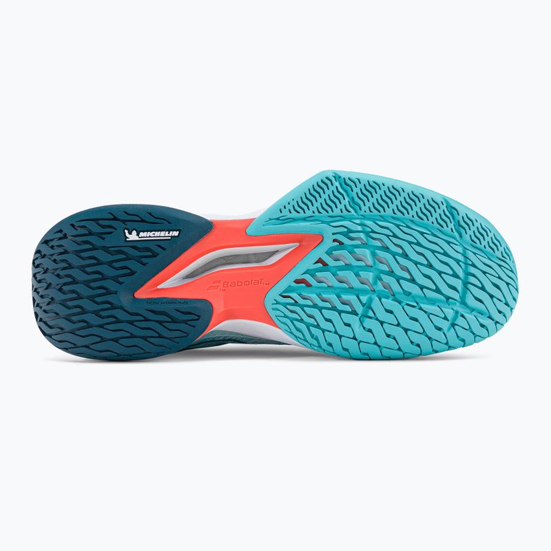 Buty do tenisa damskie Babolat Jet Mach 3 AC W white/angel blue 5