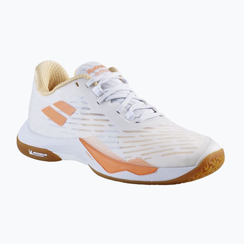 Buty do badmintona damskie Babolat Shadow Tour 5 W white/ yellow 8