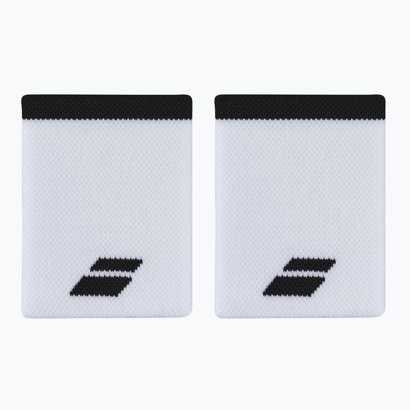 Frotki na nadgarstek Babolat Logo Jumbo Wristband 2 szt. white/black