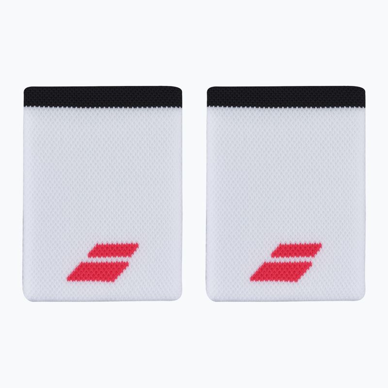 Frotki na nadgarstek Babolat Logo Jumbo Wristband 2 szt. white/strike red