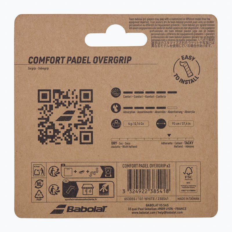 Owijki do padla Babolat Comfort Padel 3 pack white 4