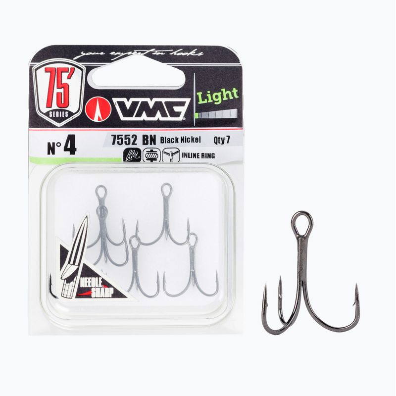 Kotwica wędkarska VMC Light Inline Treble Triple 7552BN czarny nikiel