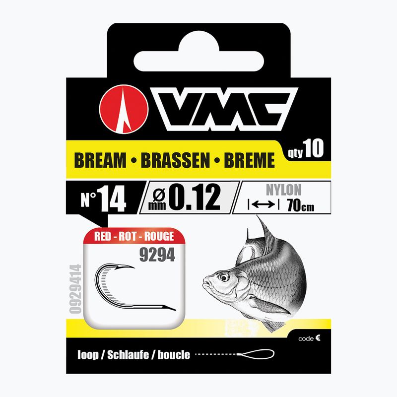 Przypon do metody VMC Bream 70 cm 10 szt. red