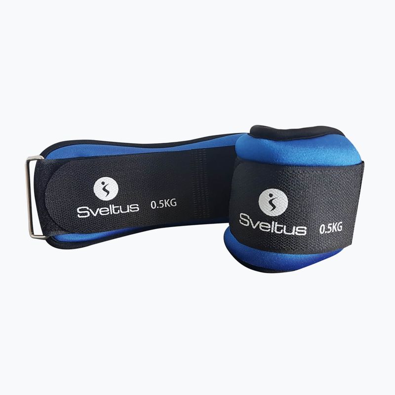 Obciążniki na kostki i nadgarstki Sveltus Weighted Cuff 2 x 0,5 kg blue