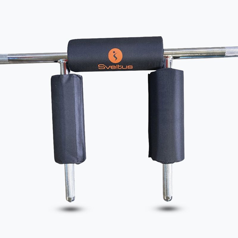 Gryf olimpijski do przysiadów + 2 zaciski Sveltus Safety Squat Bar chrome/black 2