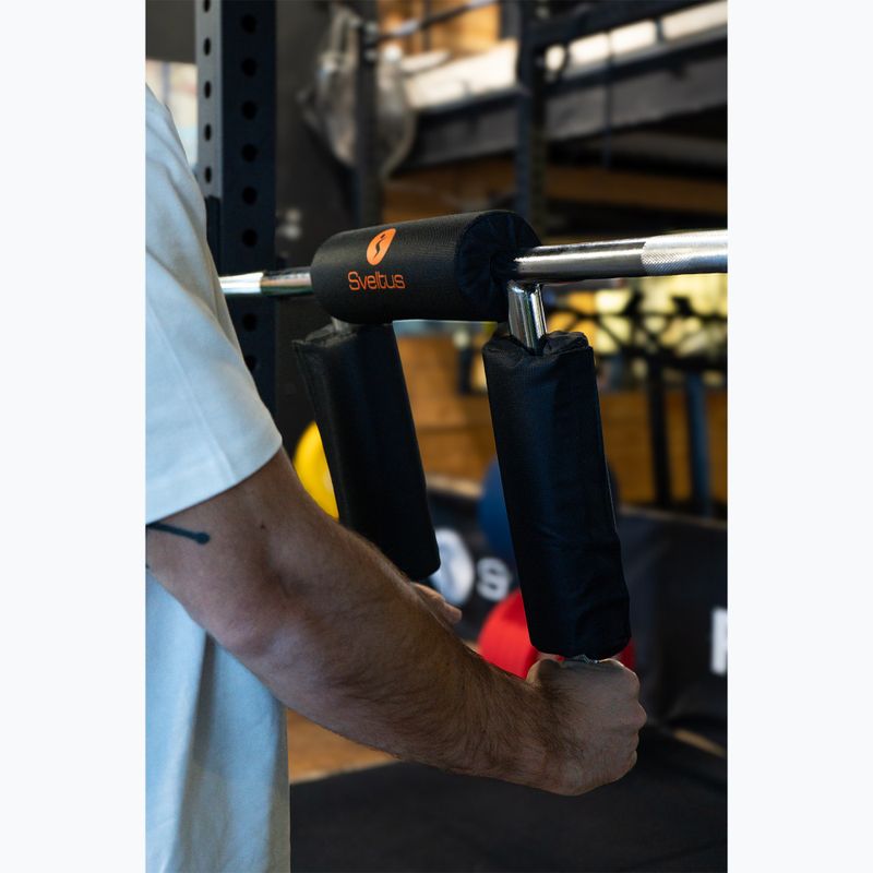 Gryf olimpijski do przysiadów + 2 zaciski Sveltus Safety Squat Bar chrome/black 5