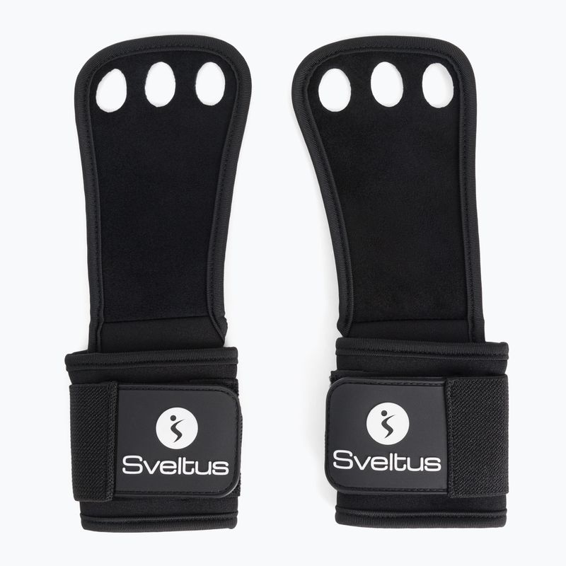 Skórki gimnastyczne do treningu siłowego i crossfit Sveltus Premium Hole Hand Grip czarne 5656 3