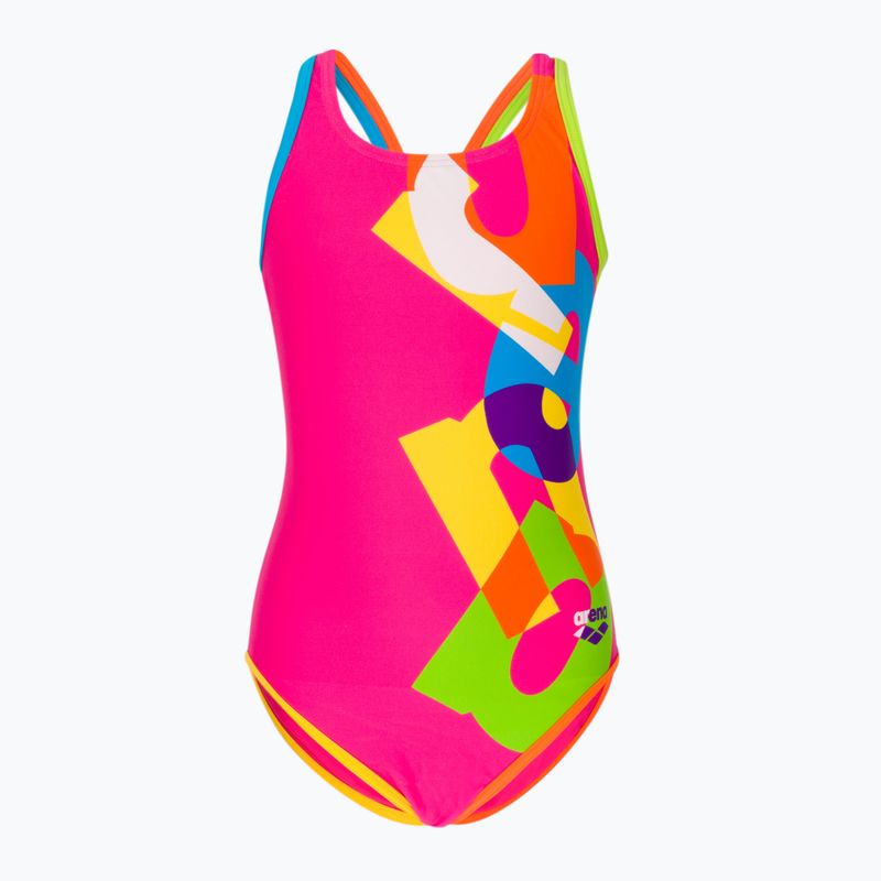 Strój pływacki jednoczęściowy dziecięcy arena Patch One Piece L fresia rose/multi
