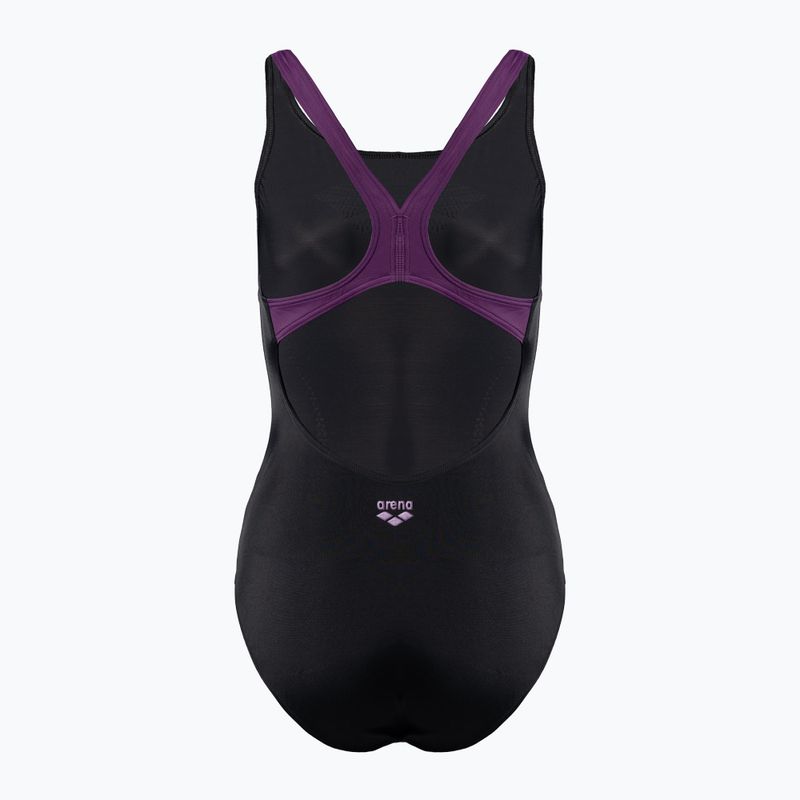 Strój pływacki jednoczęściowy damski arena Isla One Piece black/plum/fresia rose 2