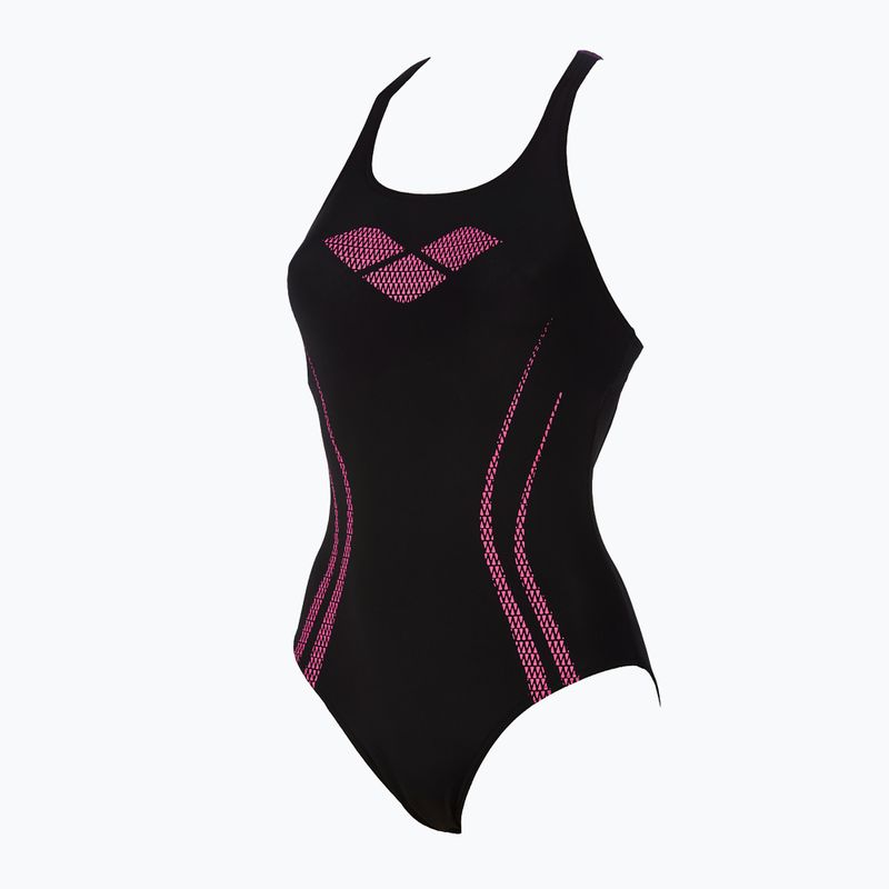 Strój pływacki jednoczęściowy damski arena Isla One Piece black/plum/fresia rose 4
