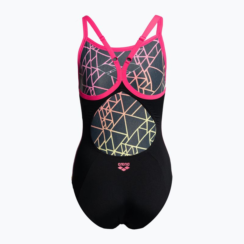 Strój pływacki jednoczęściowy damski arena Reticulum One Piece black/fresia rose 2