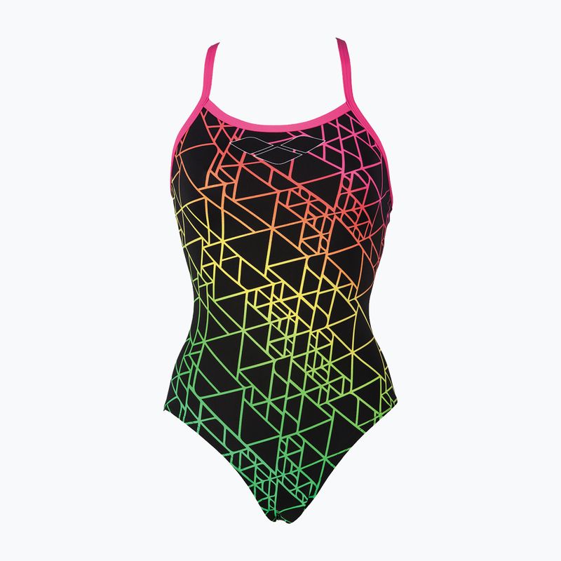 Strój pływacki jednoczęściowy damski arena Reticulum One Piece black/fresia rose 5