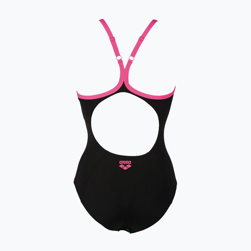 Strój pływacki jednoczęściowy damski arena Reticulum One Piece black/fresia rose 6