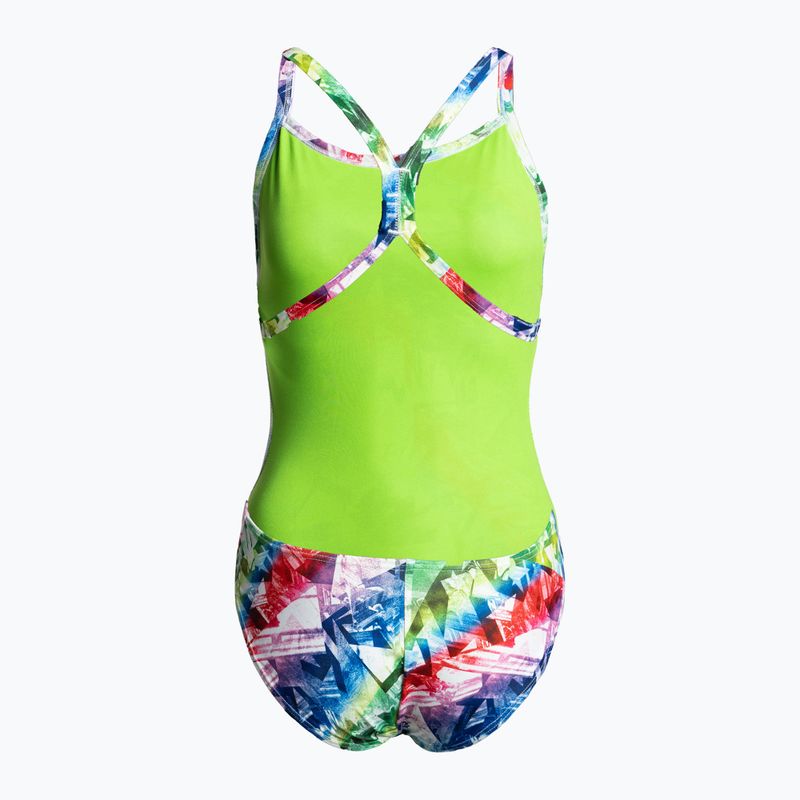 Strój pływacki jednoczęściowy damski arena Glitch One Piece L multicolor/leaf 2