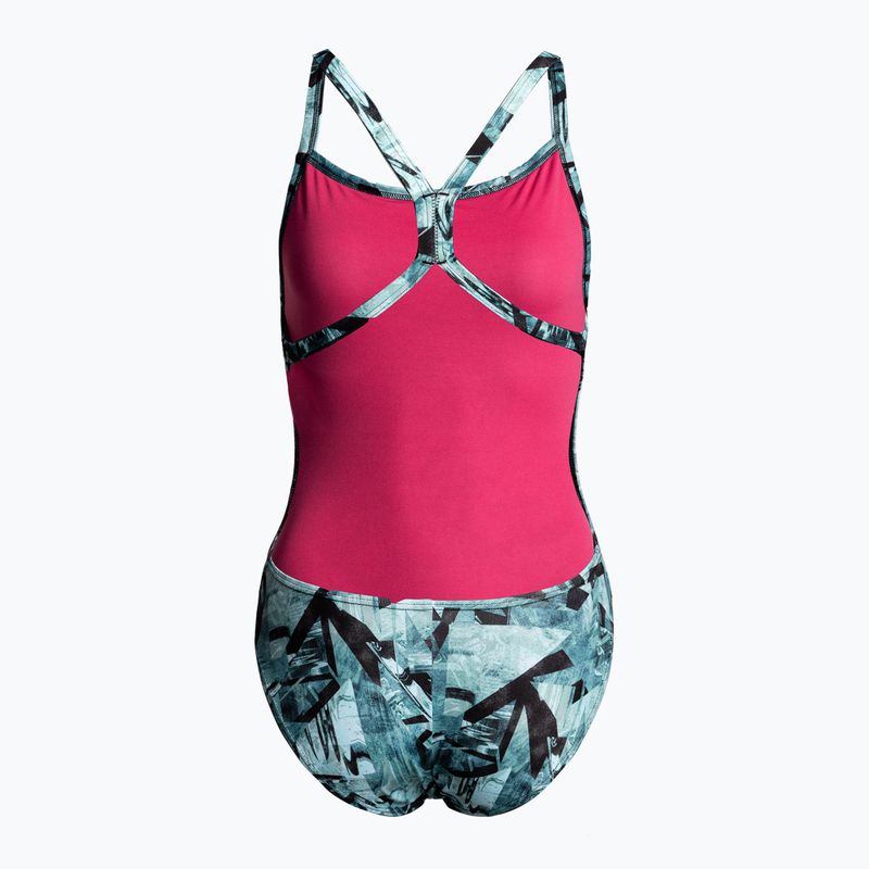 Strój pływacki jednoczęściowy damski arena Glitch One Piece L black/fresia rose 2
