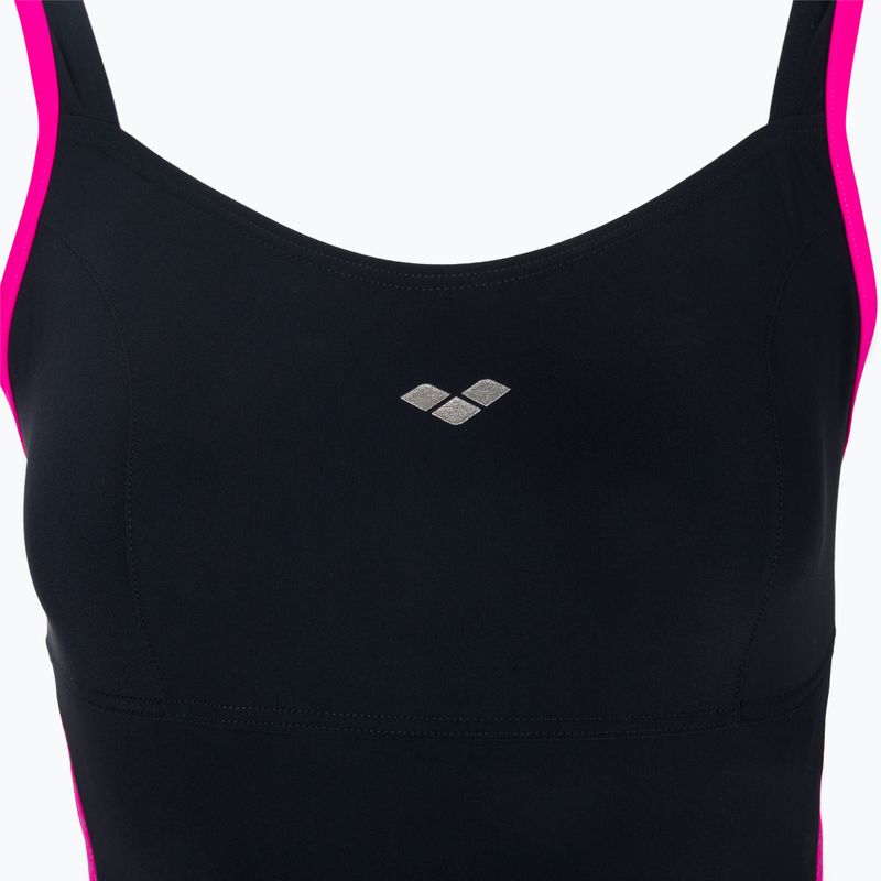 Strój pływacki jednoczęściowy damski arena Agate Strap Back One Piece black/rose violet 3