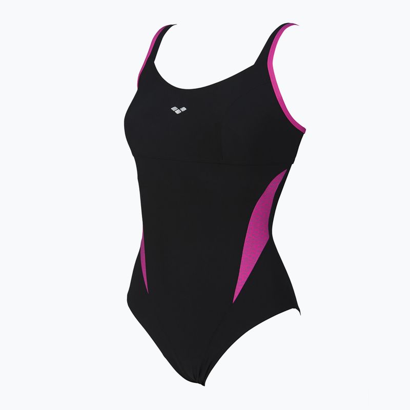 Strój pływacki jednoczęściowy damski arena Agate Strap Back One Piece black/rose violet 7